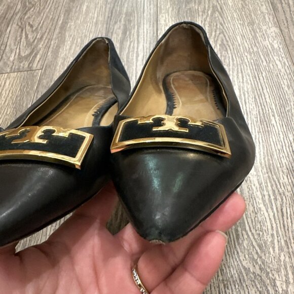 Tory Burch Gigi 20MM Pointy Toe Calf Leather/Suede Flats Size 10 M - Picture 6 of 12